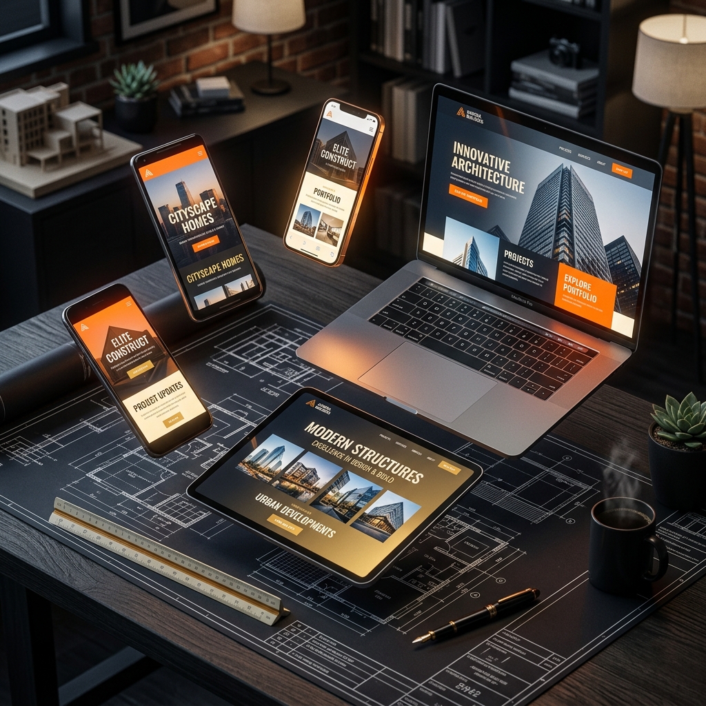 Site de Construção no Portátil