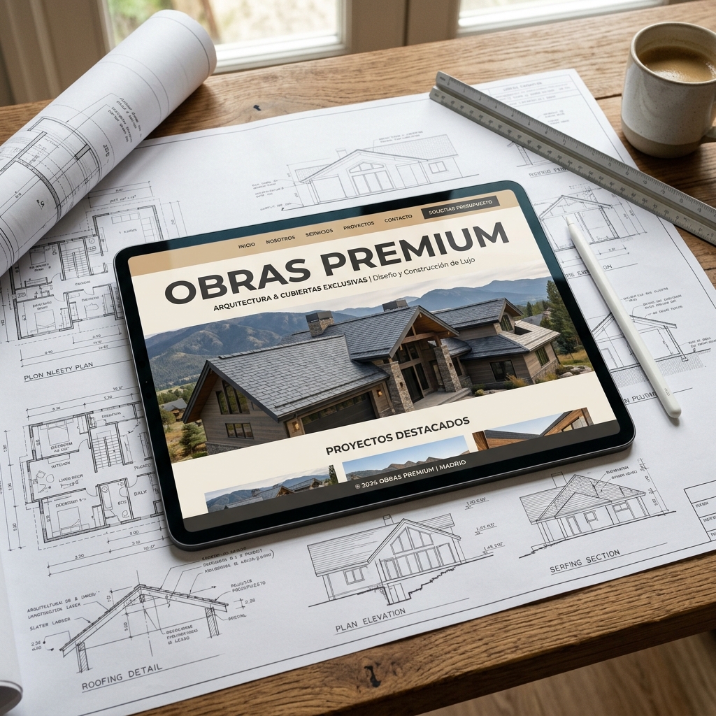 Site de Obras em Tablet